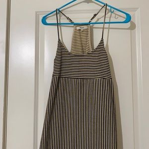 Madewell size 2 stripe dress. Black and Tan. Razer back style. Pockets.